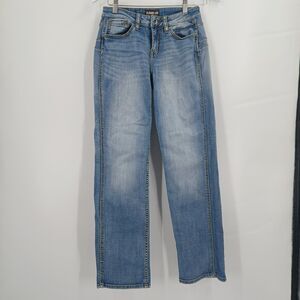 Womens rank 45 jeans size 27/32 western style boot barn branded lightwash jeans